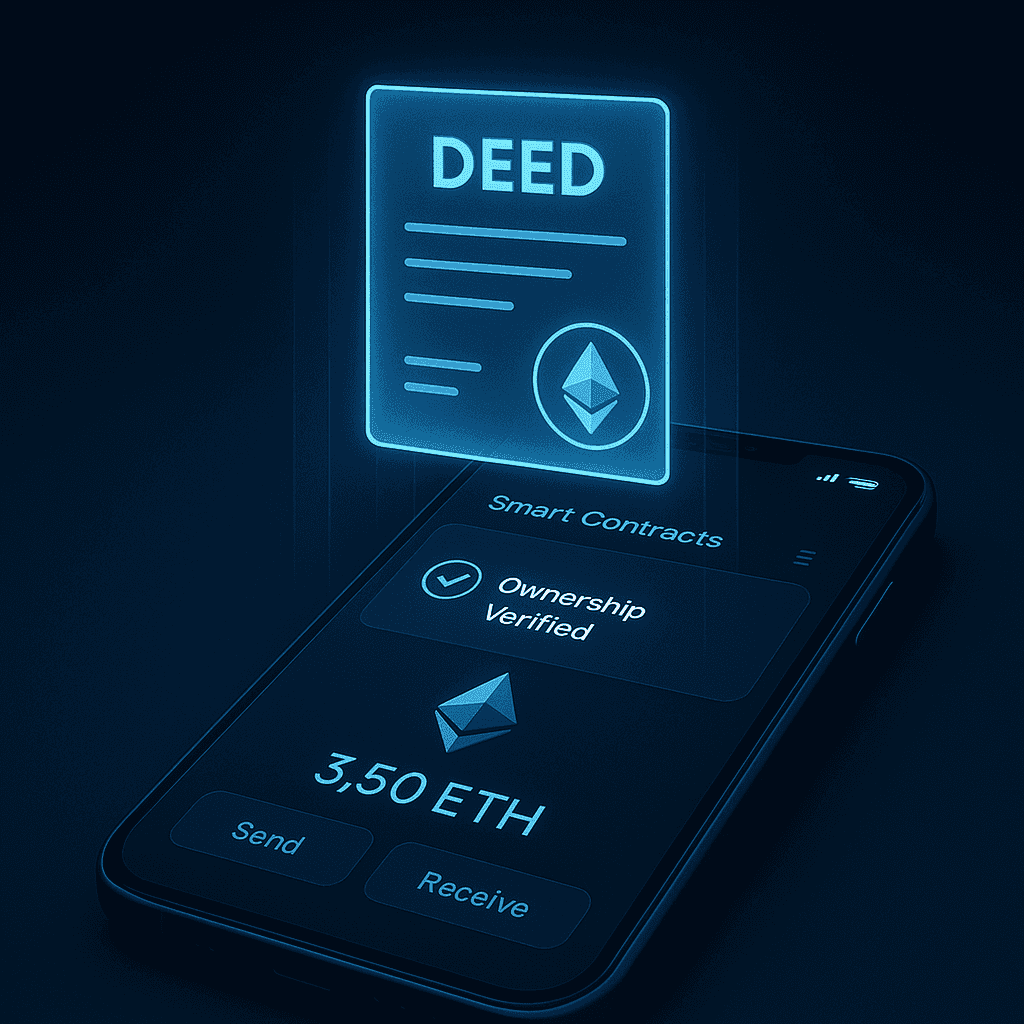 Blockchain visual with connected assets